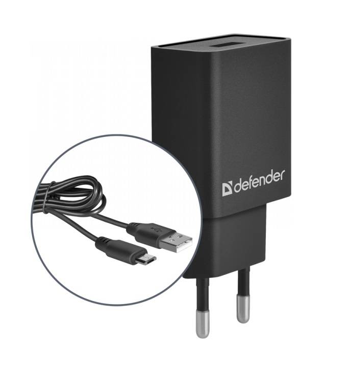 Defender Сетевой адаптер UPC-11 1xUSB,5V/2.1А,кабель Micro-USB