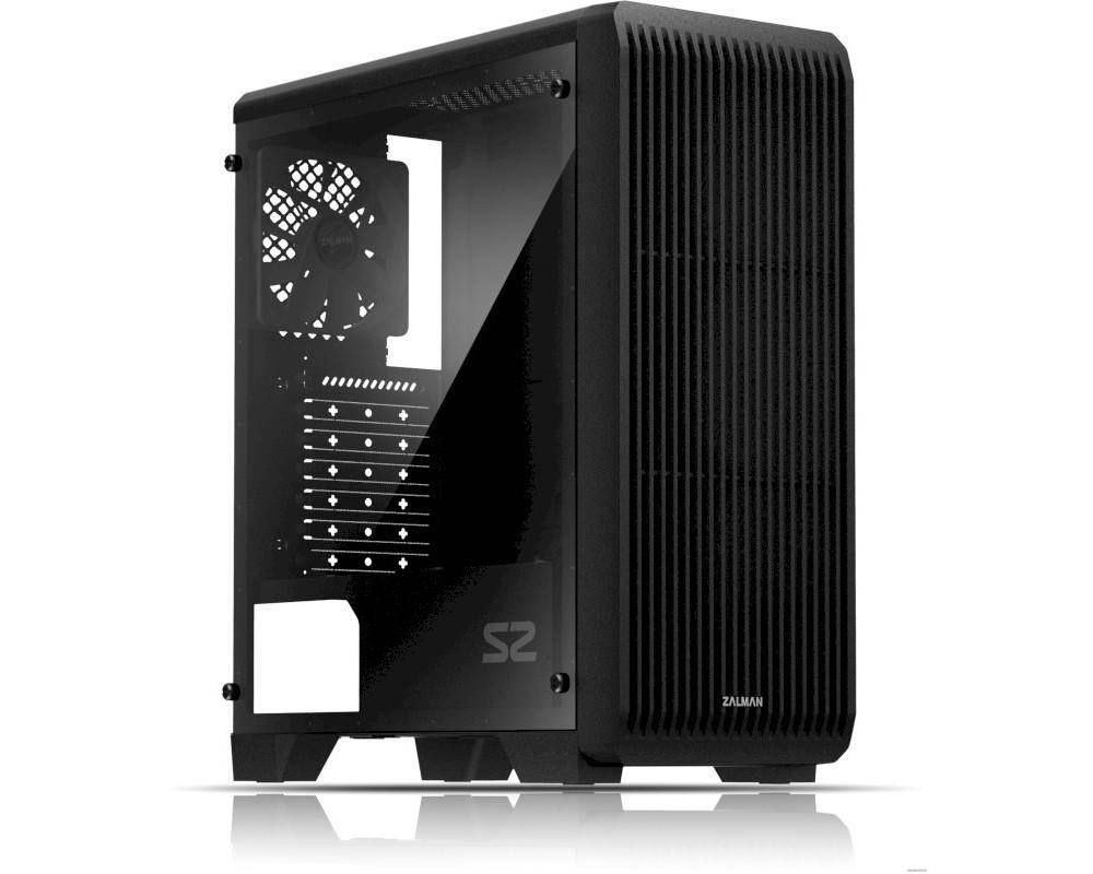 Корпус ZALMAN S2 TG (2xUSB + USB 3.0, 2xAudio, 120мм FAN, прозрачная стенка- закаленное стекло, ATX, без БП)