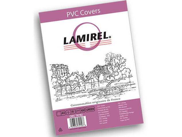 Обложки Lamirel Transparent A4, PVC, зеленые, 150мкм, 100 шт.