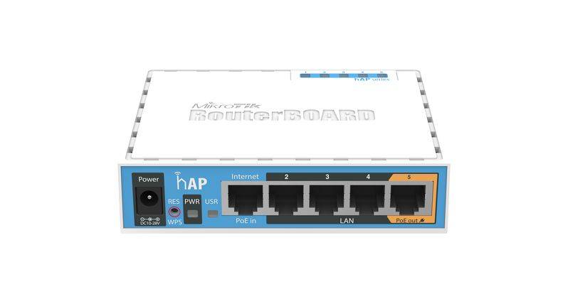 MikroTik RB951Ui-2nD Беспроводной Маршрутизатор  HAP 2.4Ghz, 5xLAN, 2.4 ГГц 802.11b/g/n, MIMO 2×2, 22 дБм