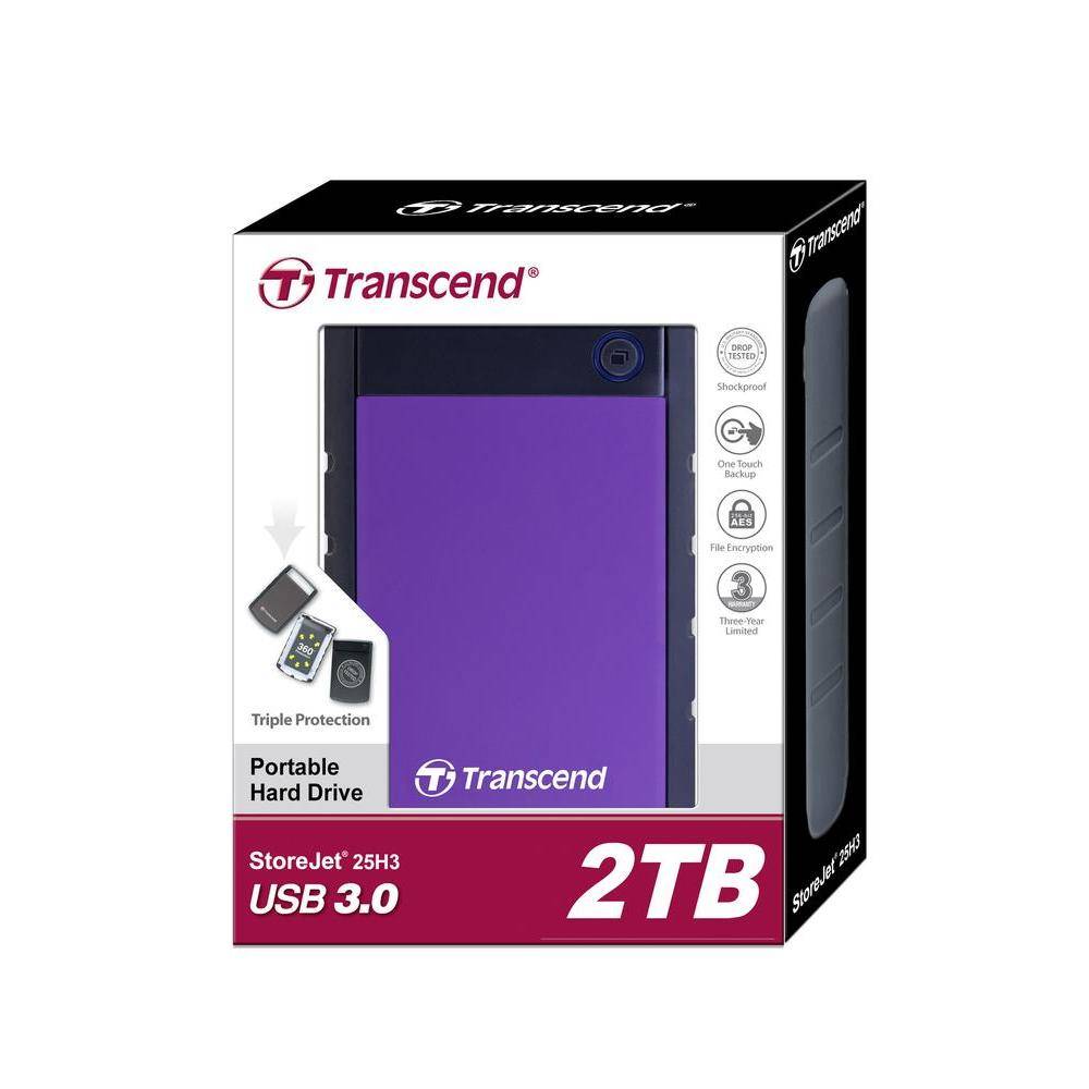 Внешний жесткий диск 2TB Transcend StoreJet 25H3P, 2.5″, USB 3.0