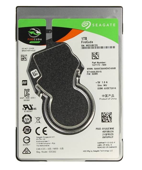 Жесткий диск 1 TB Seagate Firecuda ST1000LX015 2,5″, SATA3, 5400 RPM, 128Mb